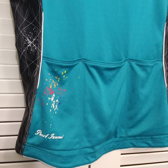 PEARL IZUMI Cycling Shirt 1/2 Zip Teal Green Womens Large - Picture 5 of 8